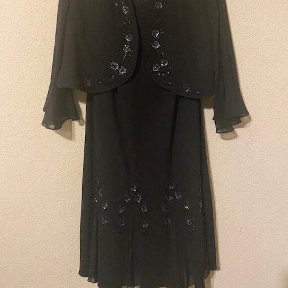 Black Chiffon Dress with Matching Jacket - Picture 11 of 11